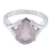 Rose Quartz Solitaire Egyptian 925 Silver Pink Gemstones Minimal Promise Ring Jewellery