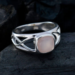 Rose Quartz Solitaire Russian Silver Pink Gemstones Tiny Fairytale Ring Jewellery