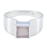 Rose Quartz Solitaire Egyptian 925 Silver Pink Gems Slim Trendy Ring Jewellery