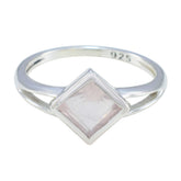 Rose Quartz Solitaire American 92.5 Silver Pink Gemstone Dainty Graceful Ring Jewellery