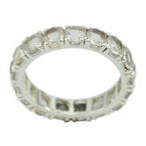 Rose Quartz multiple Japanese Silver Pink Gems Dainty Eternity Band Jewellery