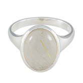 Rutile Quartz Solitaire Indian Sterling Silver Yellow Gemstones Minimal Artisan Ring Jewelry
