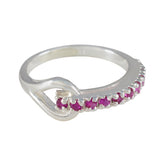 Ruby CZ multiple Turkish Sterling Silver Red Gems Delicate Contemporary Ring Jewelry
