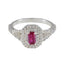 Ruby CZ Halo American 925 Silver Red Gemstones Whisper thin Glamorous Ring Jewellery