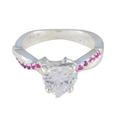 Ruby CZ Halo French 92.5 Silver Red Gemstone Featherlight Glamorous Ring Jewelry