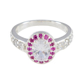 Ruby CZ Halo African 925 Sterling Silver Red Gems Classic Sophisticated Ring Jewellery