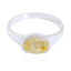 Rutile Quartz Solitaire Japanese 925 Sterling Silver Yellow Gemstones Dainty Contemporary Ring Jewellery