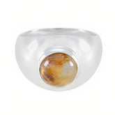 Rutile Quartz Solitaire Indian 92.5 Silver Yellow Gemstones Eye catching Sophisticated Ring Jewellery