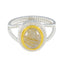 Rutile Quartz Solitaire Spanish Silver Yellow Gems Classic Rope Wire Ring Jewellery