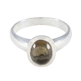 Smoky Quartz Solitaire Moroccan Sterling Silver Brown Gemstone Classic Luxurious Ring Jewellery