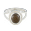 Smoky Quartz Solitaire Latin American Sterling Silver Brown Gemstone Classic Rope Wire Ring Jewelry