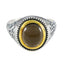 Smoky Quartz Solitaire Spanish 925 Sterling Silvers Brown Gems Eye catching Filigree Ring Jewellery