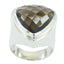 smoky quartz Solitaire Egyptian 92.5 Silver Brown Gems Chunky Cocktail Ring Jewellery