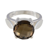smoky quartz Solitaire Indian 925 Silver Brown Gemstone Essential Fairytale Ring Jewellery