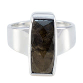 Smoky Quartz Solitaire Moroccan 92.5 Silver Brown Gemstone Eye catching Abstract Ring Jewelry