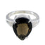 smoky quartz Solitaire Russian 925 Sterling Silver Brown Gems Versatile Sophisticated Ring Jewellery