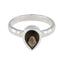 Smoky Quartz Solitaire Indian Silver Brown Gems Featherlight Graceful Ring Jewelry
