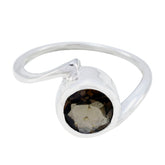 Smoky Quartz Solitaire African 925 Silver Brown Gemstones Featherlight Artisan Ring Jewelry
