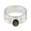 smoky quartz Solitaire Russian Silver Brown Gemstones Mid weight Art Deco Ring Jewelry