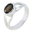 smoky quartz Solitaire American Silver Brown Gemstones Whisper thin Abstract Ring Jewelry