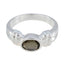 Smoky Quartz Solitaire German 925 Silver Brown Gemstones Classic Luxurious Ring Jewellery