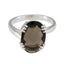 Smoky Quartz Solitaire German Sterling Silver Brown Gemstones Tiny Contemporary Ring Jewellery