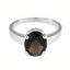 Smoky Quartz Solitaire Moroccan 925 Silver Brown Gemstone Tiny Traditional Ring Jewellery