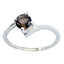smoky quartz Solitaire Japanese 925 Silver Brown Gemstone Dainty Graceful Ring Jewellery