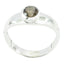 smoky quartz Solitaire Japanese 925 Sterling Silver Brown Gems Whisper thin Contemporary Ring Jewelry