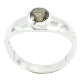 smoky quartz Solitaire Japanese 925 Sterling Silver Brown Gems Whisper thin Contemporary Ring Jewelry