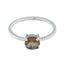 Smoky Quartz Solitaire Turkish 92.5 Silver Brown Gemstone Delicate Twist Ring Jewellery