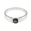 Smoky Quartz Solitaire African 92.5 Silver Brown Gemstones Slim Trendy Ring Jewelry
