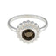 Smoky Quartz Solitaire American Silver Brown Gems Whisper thin Glamorous Ring Jewellery