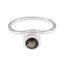 Smoky Quartz Solitaire Turkish Silver Brown Gemstones Delicate Abstract Ring Jewellery