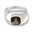 Smoky Quartz Solitaire Russian 925 Sterling Silver Brown Gems Eye catching Abstract Ring Jewelry