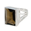 Smoky Quartz Solitaire Italian Silver Brown Gems Edgy Trendy Ring Jewellery