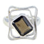 smoky quartz Solitaire Moroccan Silver Brown Gemstones Mid weight Signet Ring Jewellery