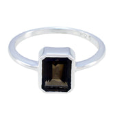 smoky quartz Solitaire Turkish 925 Silver Brown Gemstone Dainty Trendy Ring Jewellery