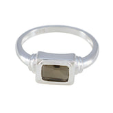 Smoky Quartz Solitaire Turkish Silver Brown Gemstones Whisper thin Feminine Ring Jewellery