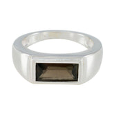 Smoky Quartz Solitaire Moroccan 92.5 Silver Brown Gemstone Tiny Fairytale Ring Jewellery