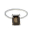 Smoky Quartz Solitaire Turkish 925 Silver Brown Gemstones Delicate Twist Ring Jewellery