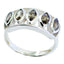 smoky quartz Penta Egyptian Sterling Silver Brown Gemstone Slim Abstract Ring Jewellery