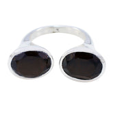 smoky quartz Toi et Moi Egyptian 925 Sterling Silver Brown Gems Eye catching Modern Ring Jewellery