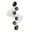 Smoky Quartz Hexa African 925 Silver Brown Gemstone Versatile Abstract Ring Jewellery