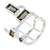 smoky quartz quarter Egyptian 92.5 Silver Brown Gemstone Mid weight Signet Ring Jewellery