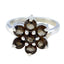 smoky quartz Hepta German Sterling Silver Brown Gems Minimal Floral Ring Jewellery