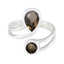 Smoky Quartz Toi et Moi German Sterling Silver Brown Gemstone Tiny Fairytale Ring Jewellery