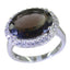 smoky quartz Halo Egyptian 925 Silver Brown Gemstone Versatile Abstract Ring Jewellery