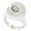 smoky quartz Halo Indian 925 Sterling Silver Brown Gems Eye catching Abstract Ring Jewellery