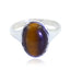 Tiger Eye Solitaire African Silver Brown Gemstone Slim Heritage Ring Jewelry